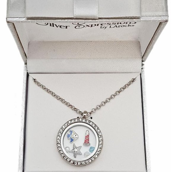 Nautical Beach Themed Floating Charm Locket - Picture 1 of 4